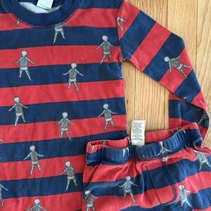 Mini Boden Halloween Skeleton Striped Pajamas Size 8Y 128cm
